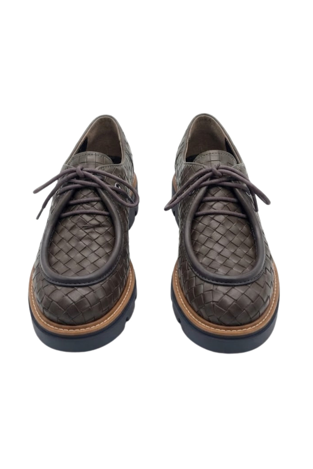 Wavelys Hara Marron Cuir Véritable Mocassins Anatomiques Élégants Femme avec Détails Tressés - Marron