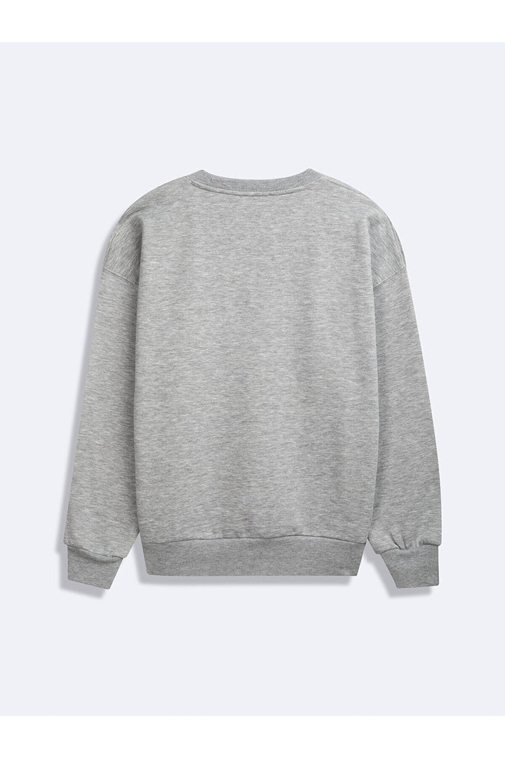 LTB Sweat-shirt gris imprimé à manches longues et col zéro - Griṡ_203
