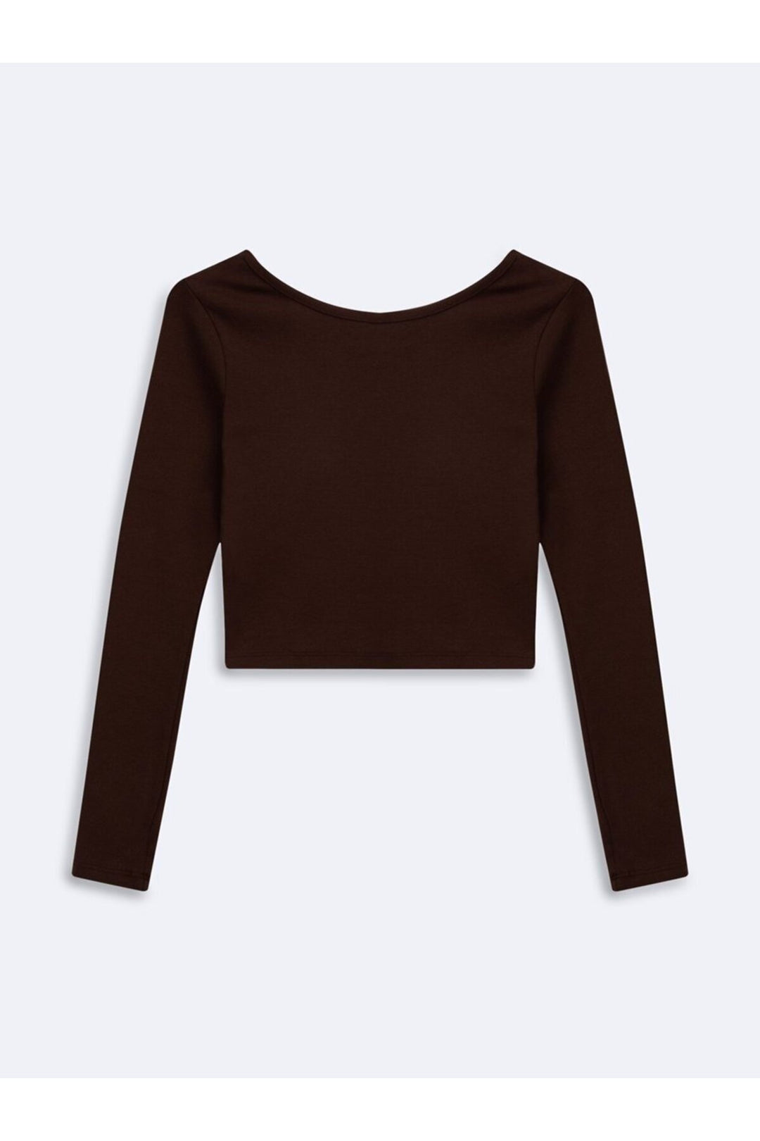 LTB Sweatshirt Crop Marron Col Ras Du Cou À Manches Longues - Marron