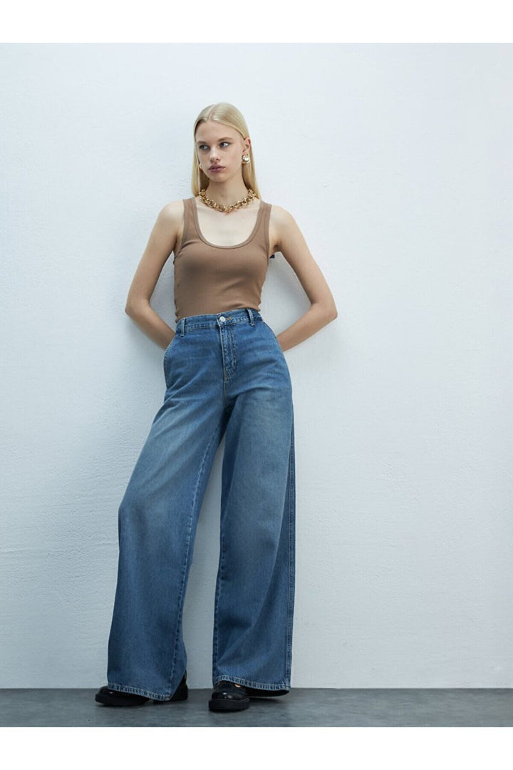 LTB Pantalon en jean large à taille haute Marıam