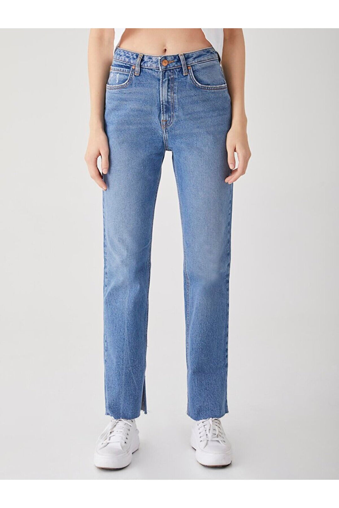 LTB Betiana Pantalon Slim Straight à Fente - Bleu_