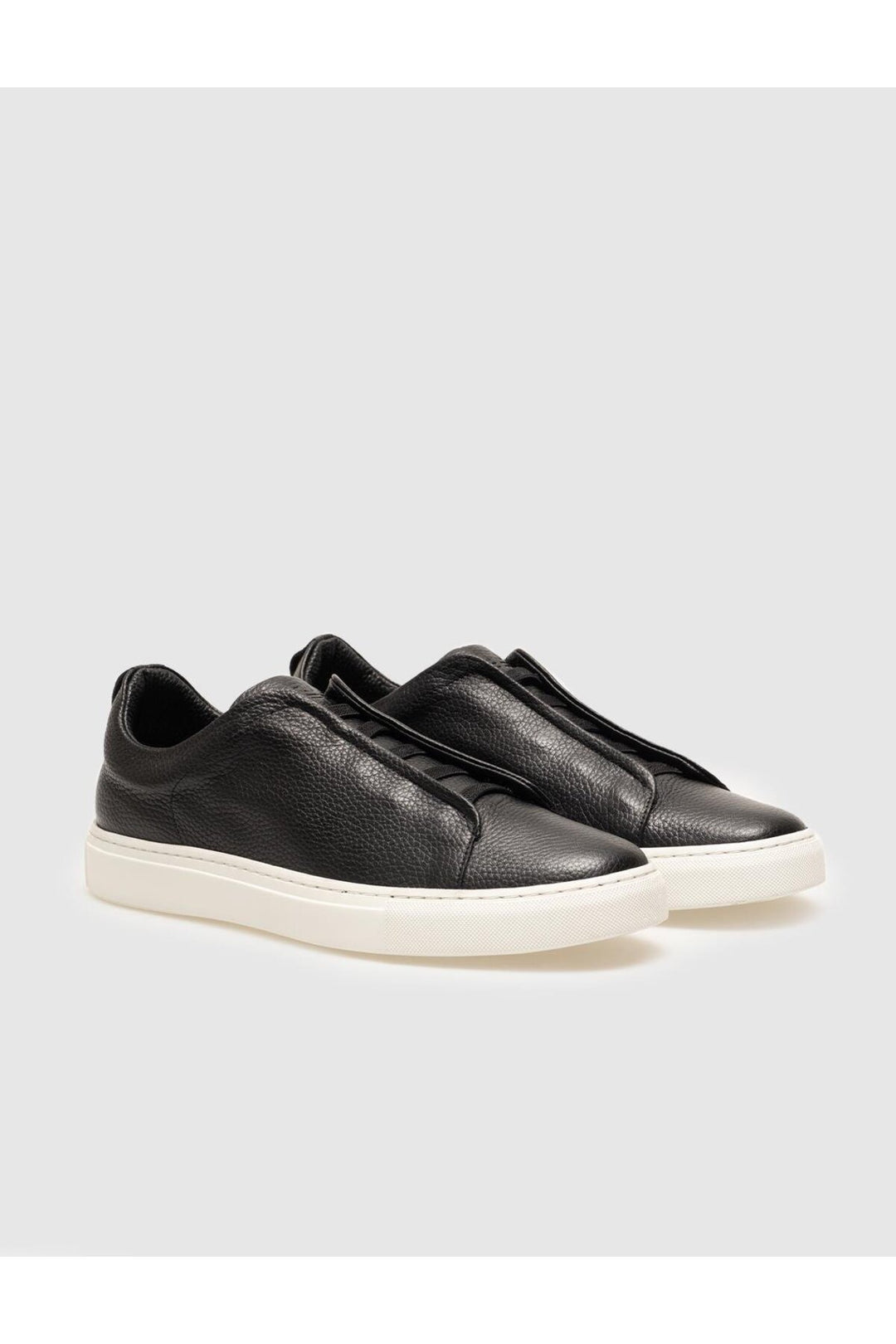 Cabani Shoes Chaussures de sport pour hommes en cuir véritable noir à lacets. - Noir
