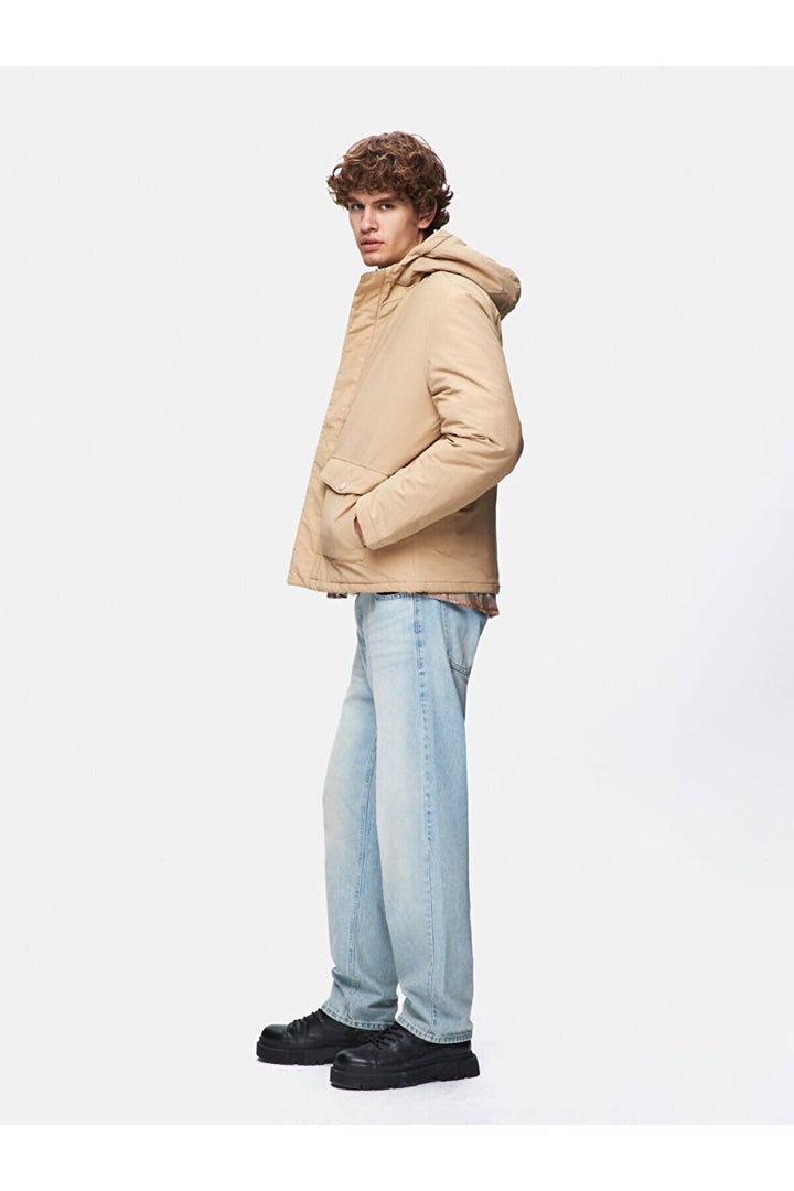LTB Manteau à capuche gonflable beige