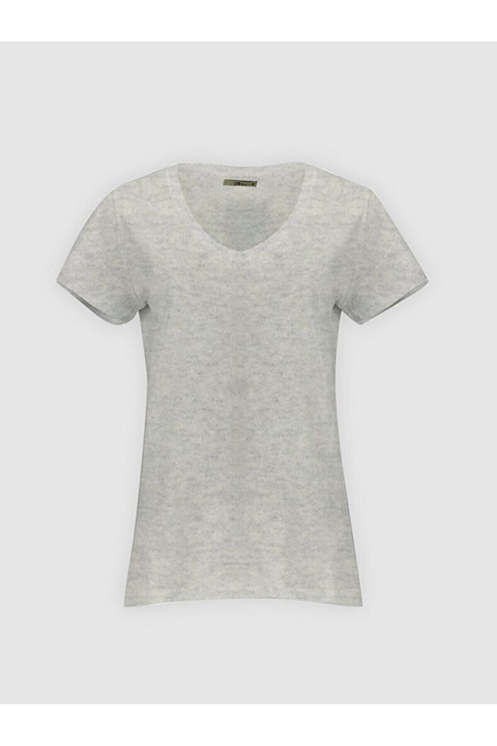 LTB T-shirt gris régulier à manches courtes Pressure avec encolure en V