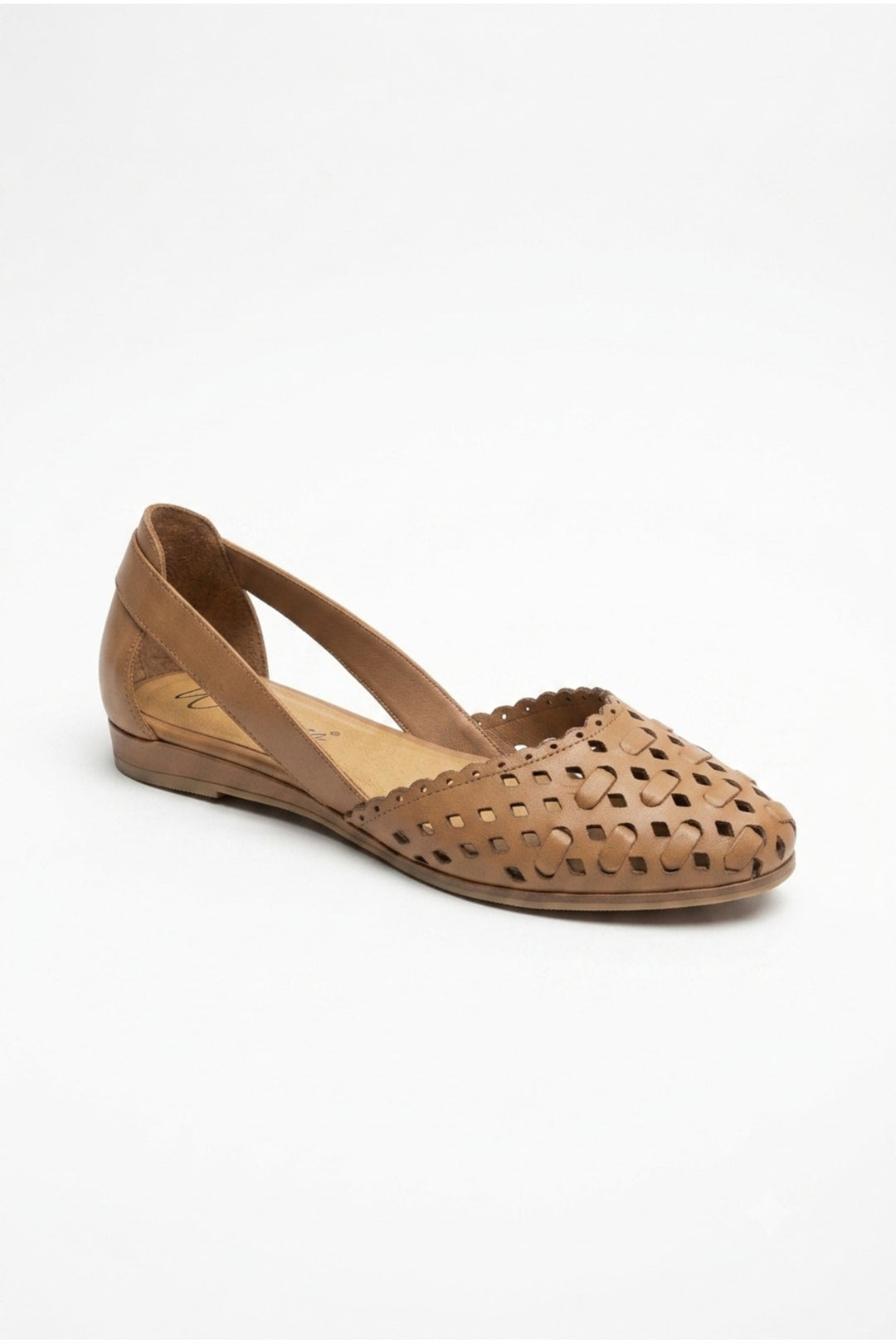 Wavelys Sandales en cuir confortables à enfiler pour femmes - Marron
