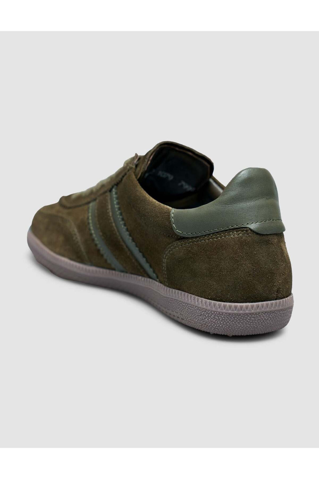 Cabani Shoes Baskets pour femmes en suède vert foncé 100% cuir véritable avec lacets - Multicolore