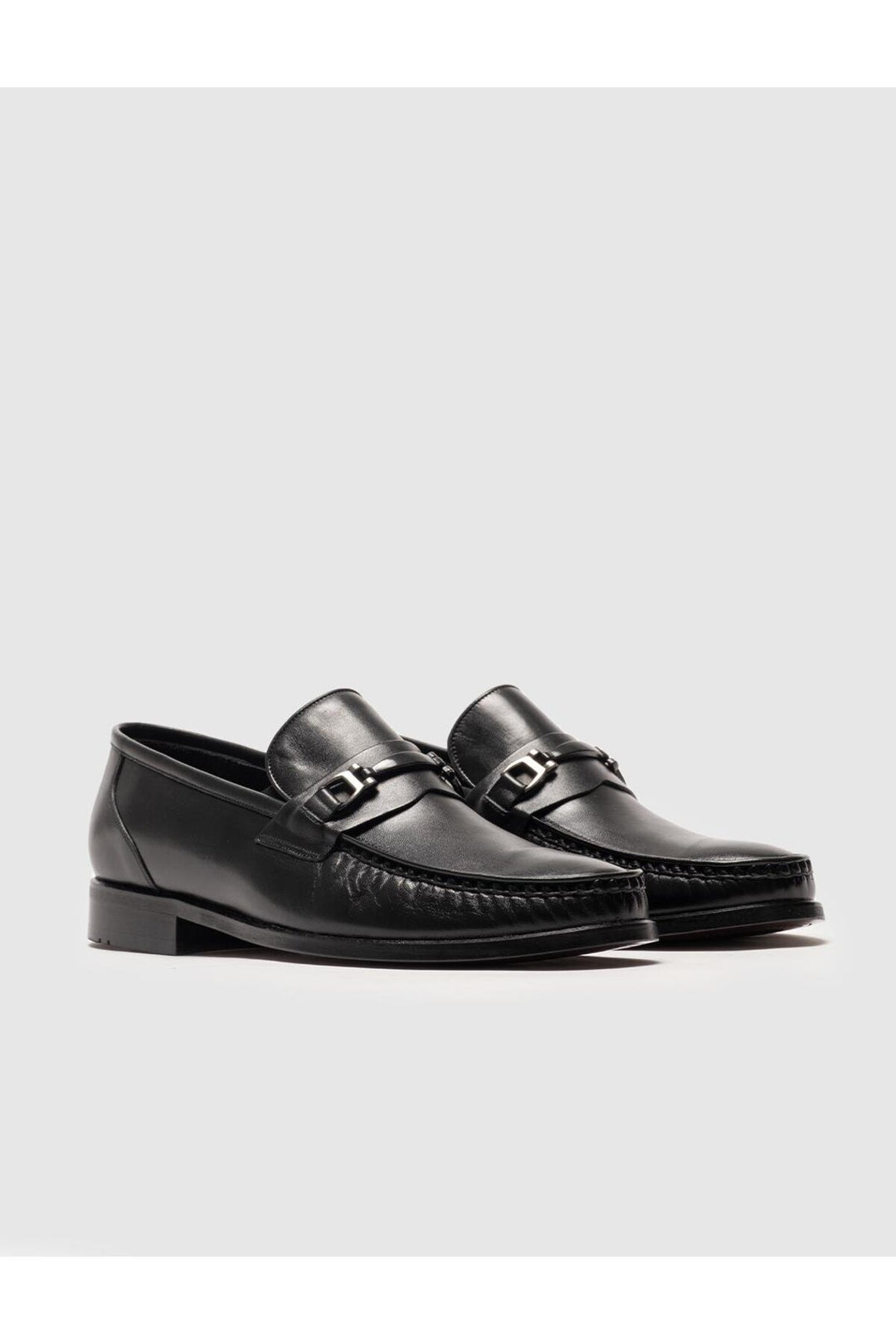 Cabani Shoes Chaussures classiques pour hommes en cuir véritable avec boucle noire - Noir