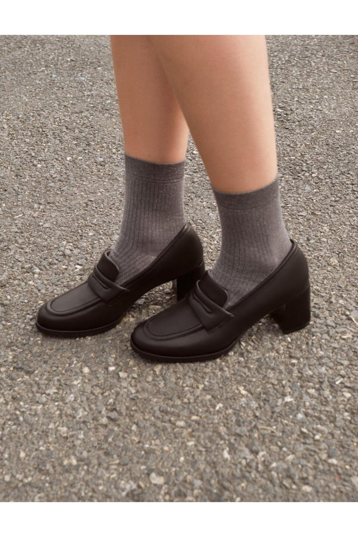 Cabani Shoes Chaussures à talons épais pour femmes en cuir véritable noir 100% - Multicolore