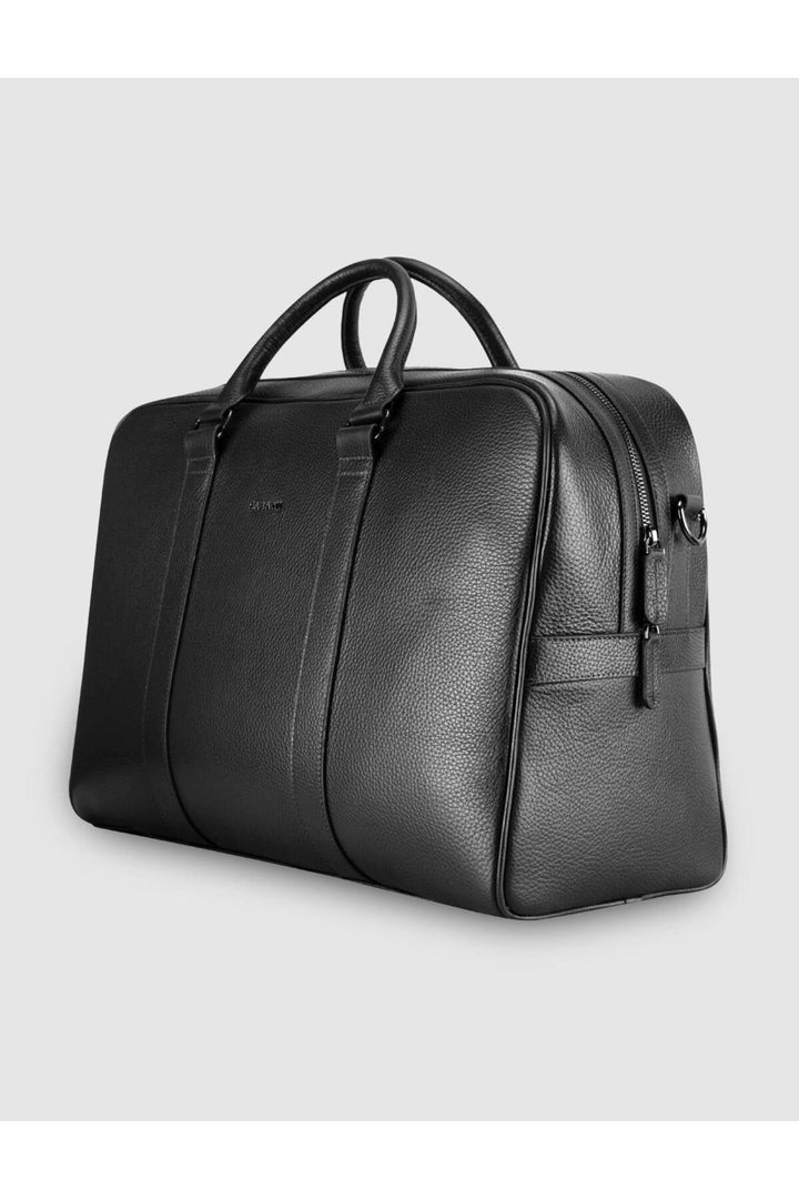 Cabani Shoes Sac en cuir véritable noir pour homme, sac à main et de voyage. - Noir