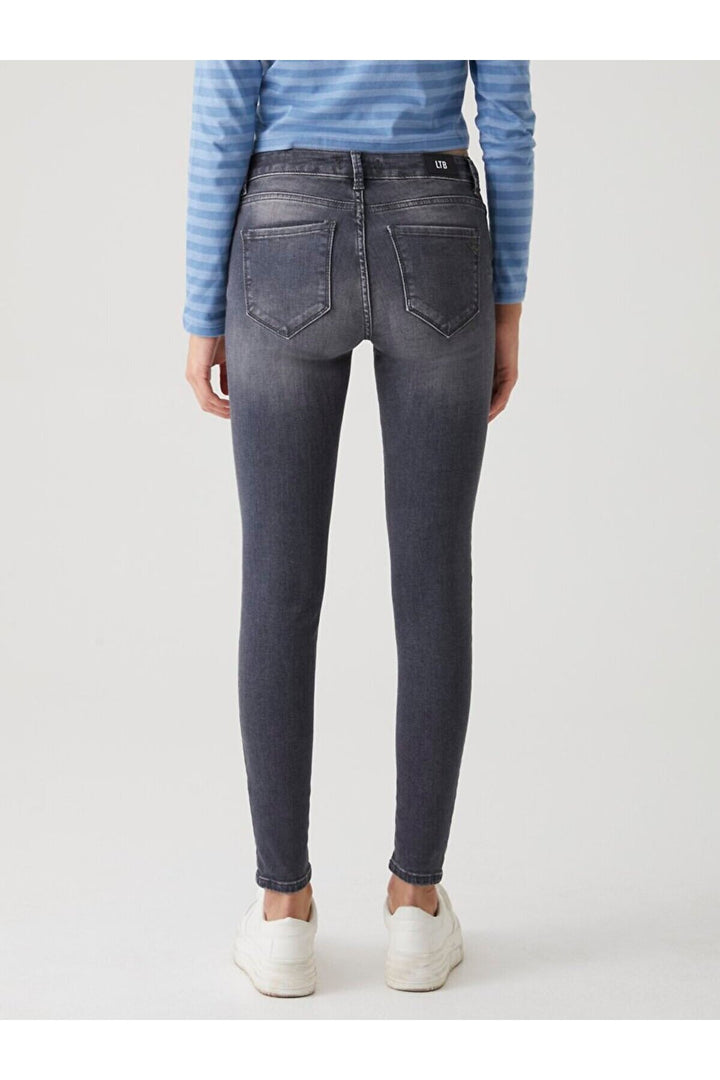 LTB Nıcole Jean Pantalon Droit Taille Moyenne - Griṡ_53922