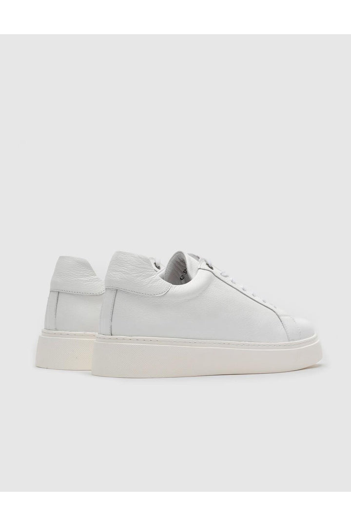 Cabani Shoes Chaussures de sport pour hommes en cuir véritable blanches à lacets. - Blanc