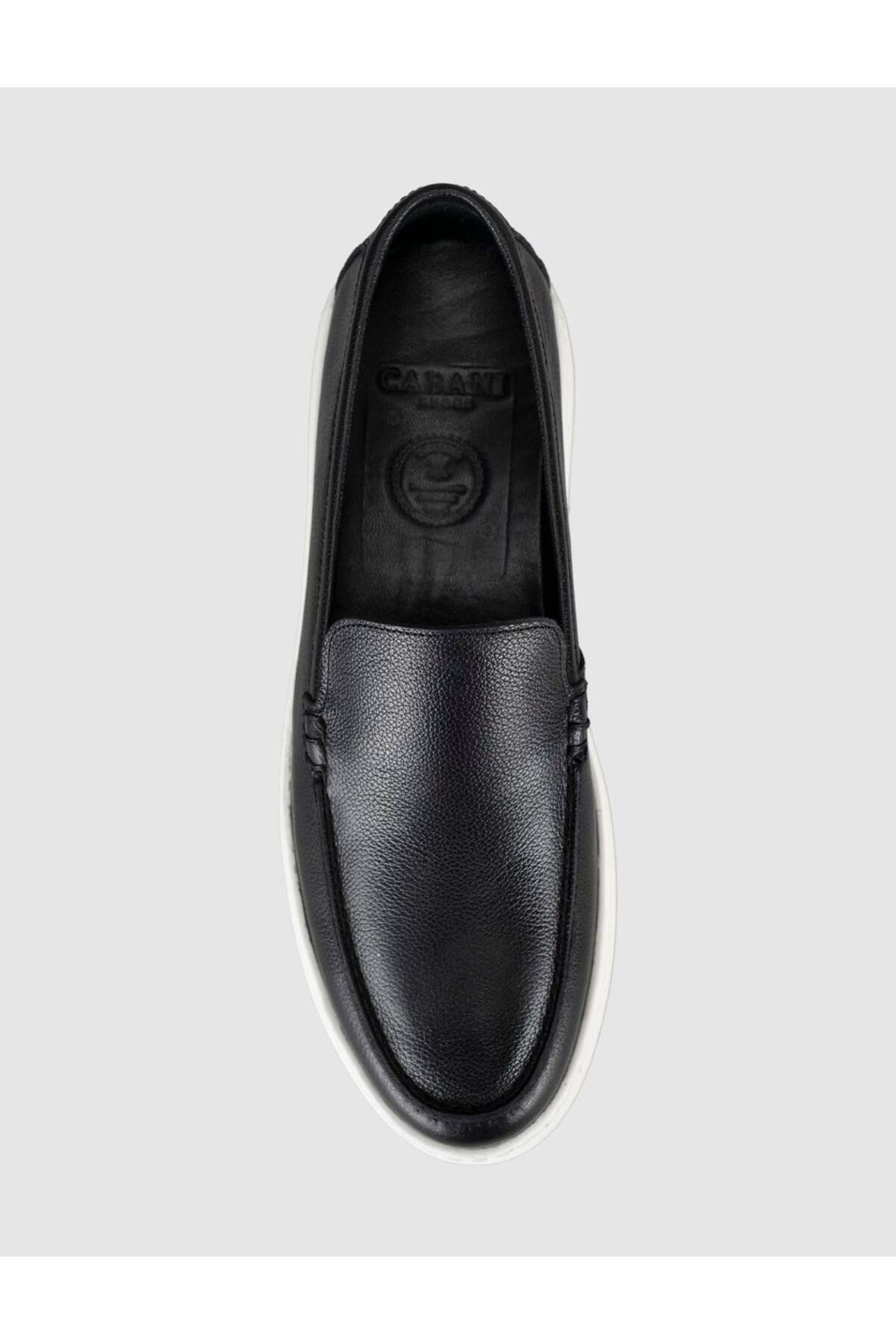 Cabani Shoes Chaussures Loafer pour hommes en cuir véritable avec semelle noire et blanche - Multicolore