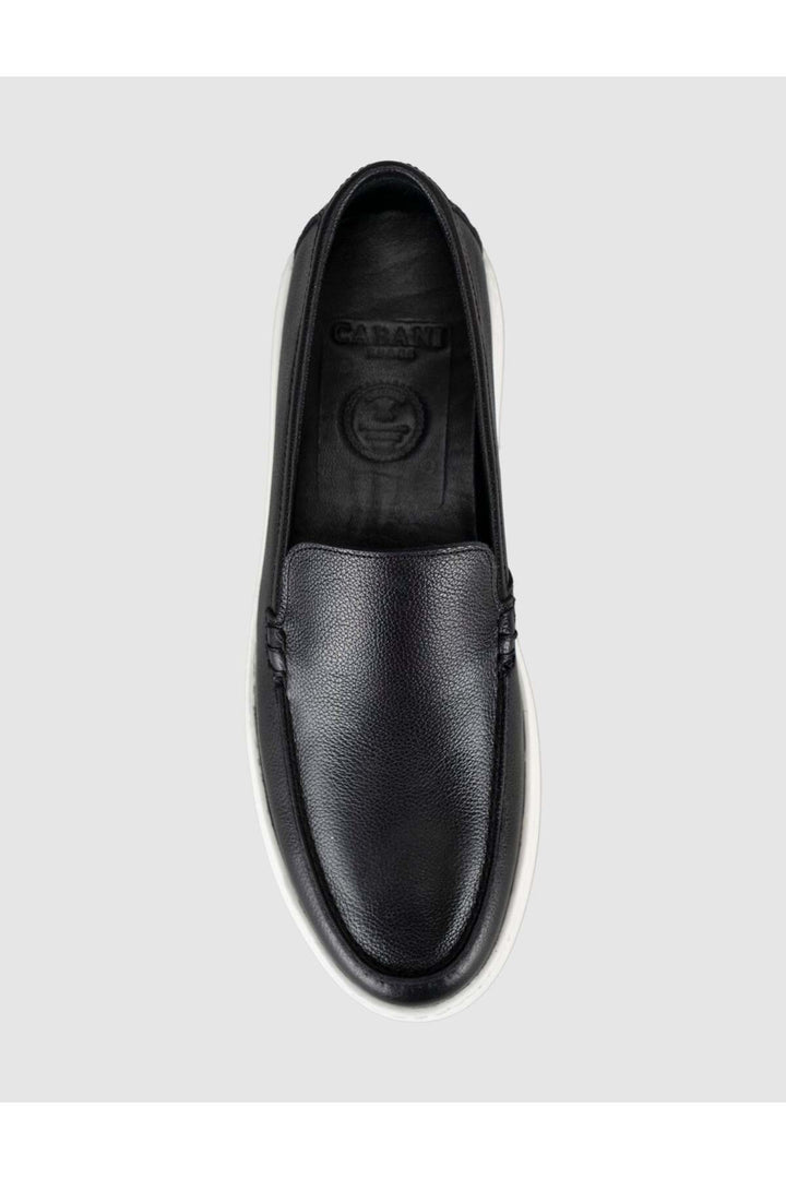 Cabani Shoes Chaussures Loafer pour hommes en cuir véritable avec semelle noire et blanche - Multicolore