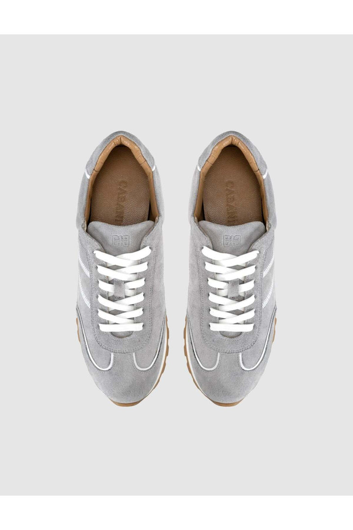 Cabani Shoes Baskets décontractées pour femmes en cuir véritable gris - Gris