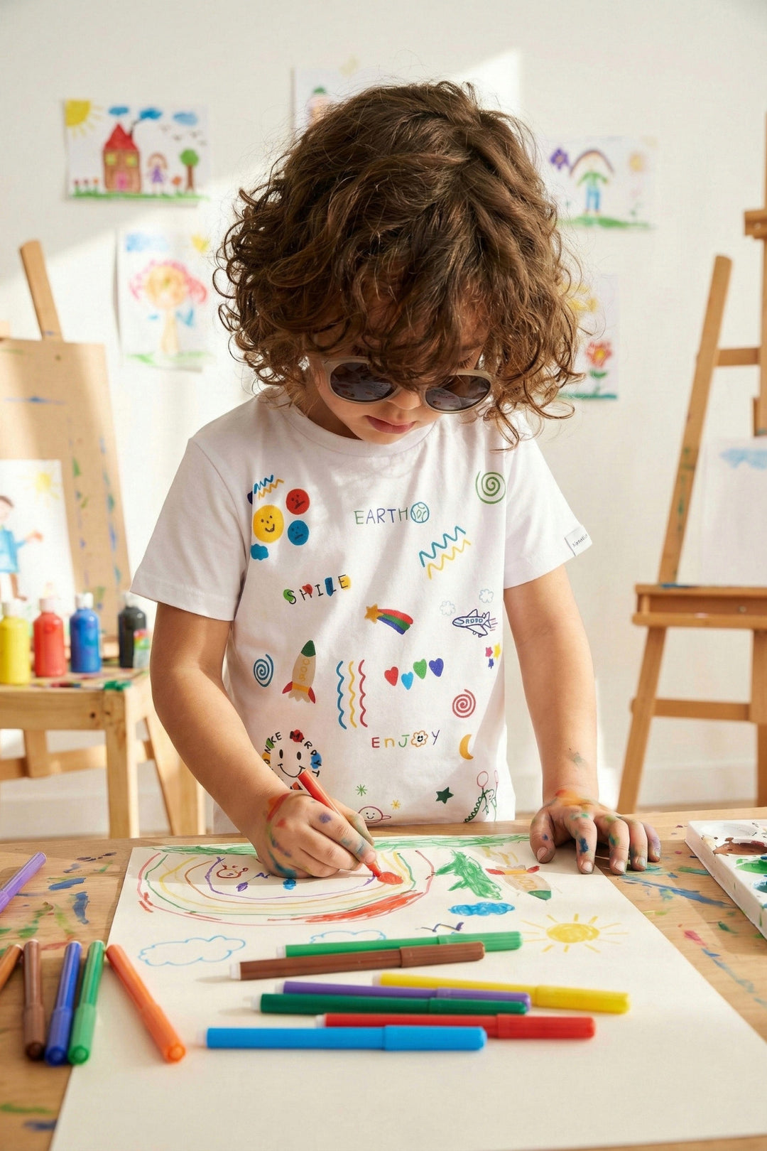 Hipnotico T-shirt pour enfant "Chaque enfant est un artiste" - Multicolore