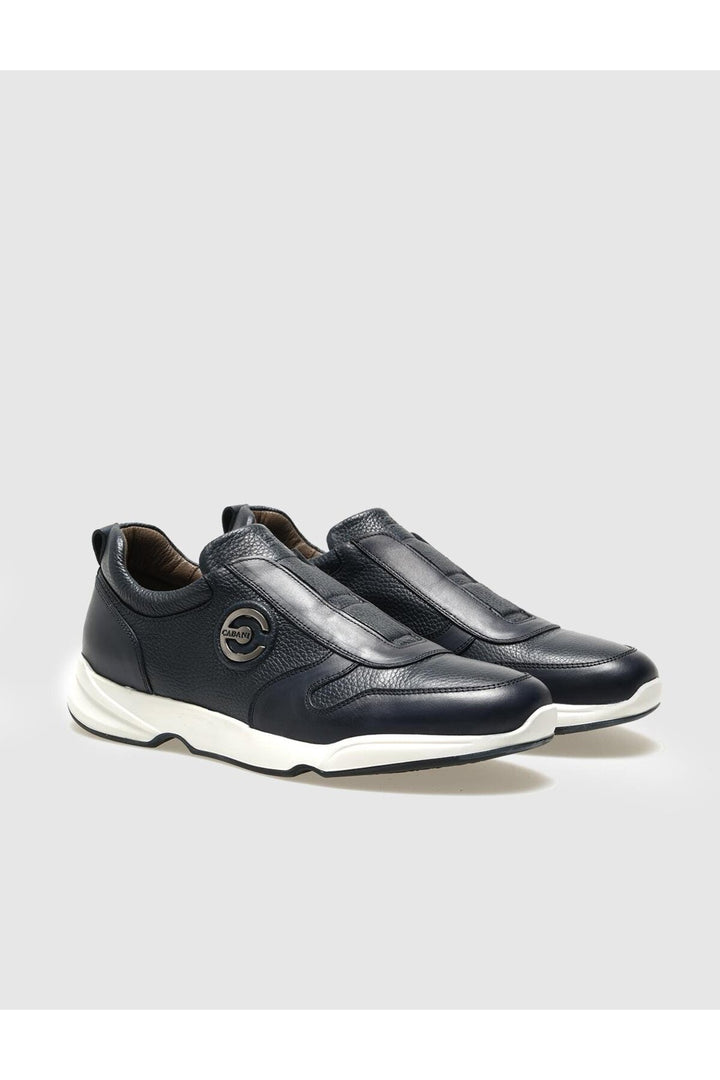 Cabani Shoes Chaussures de sport pour hommes en cuir véritable bleu marine - Bleu marine