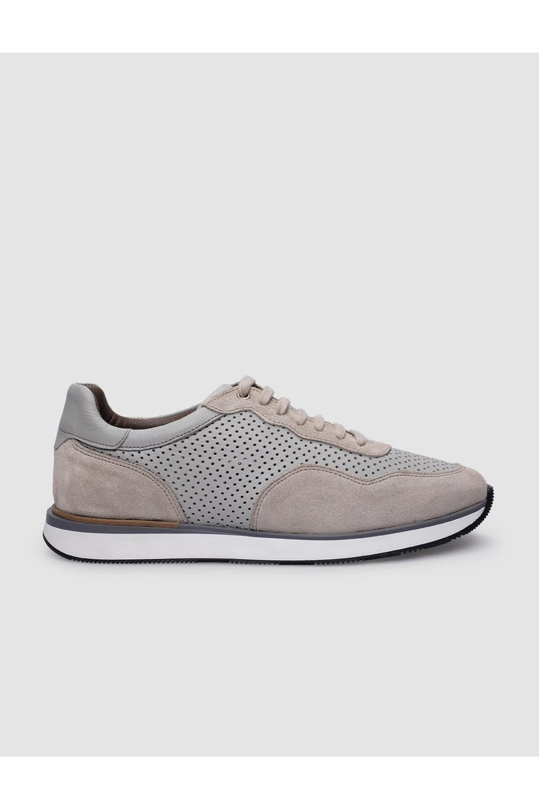 Cabani Shoes %100 Cuir Véritable Beige Suédé Chaussures de Sport Homme à Lacets - Beige