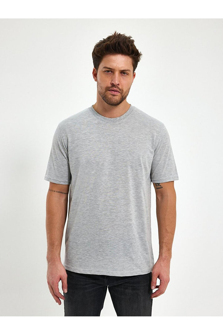 LTB T-shirt gris classique à manches courtes Zero Collar Pressure