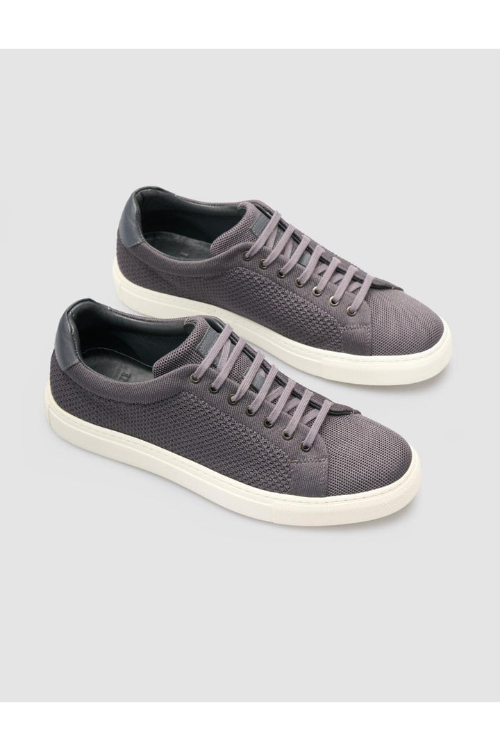 Cabani Shoes Chaussures de sport pour hommes en tricot gris avec lacets - Gris