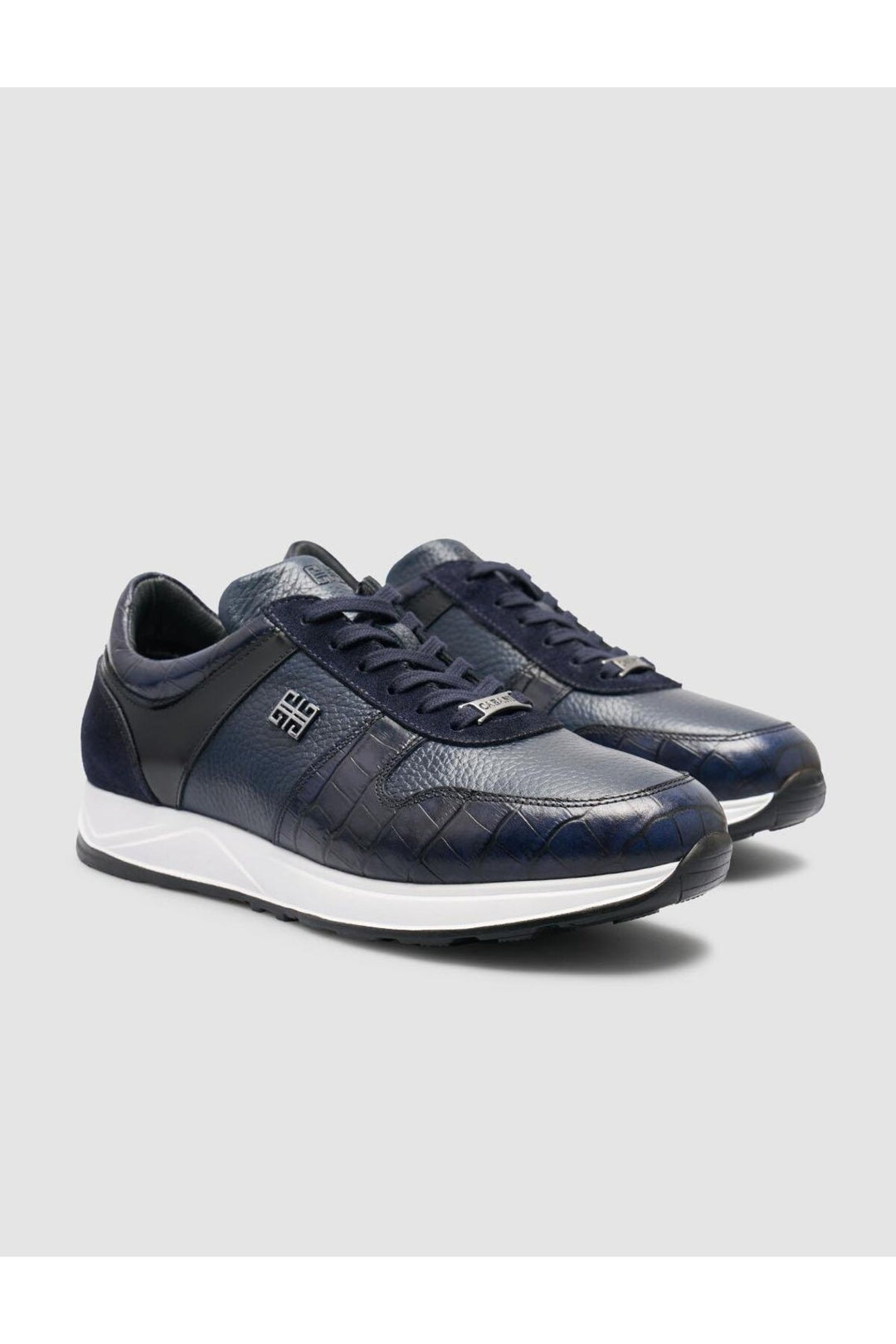 Cabani Shoes %100 Cuir véritable Bleu marine Chaussures de sport pour hommes - Bleu marine