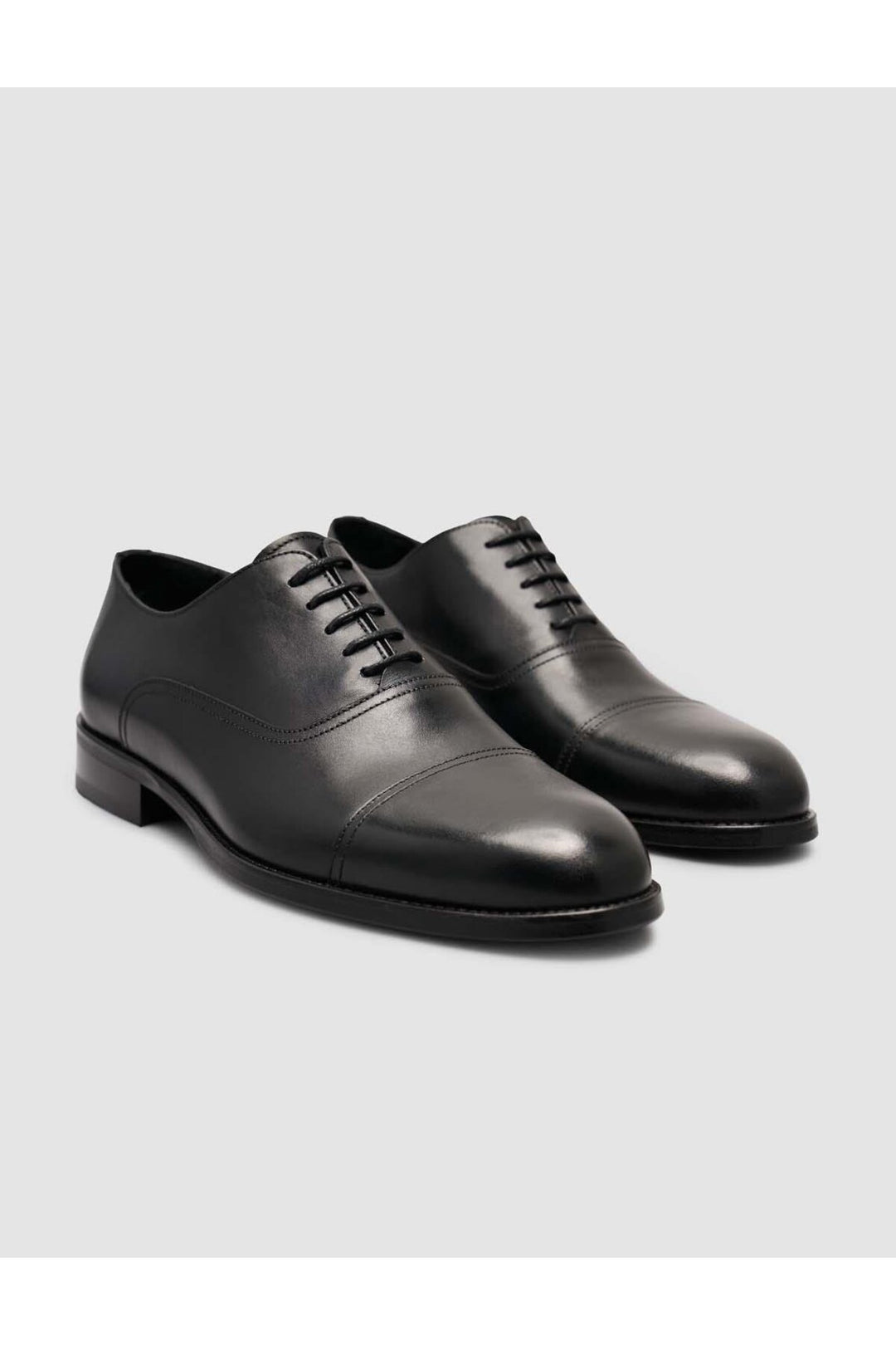 Cabani Shoes Chaussures classiques pour hommes en cuir véritable à lacets noires - Noir