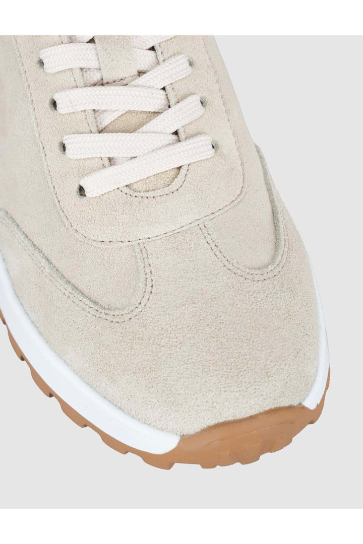 Cabani Shoes Baskets en cuir suédé crème pour femme - Crème