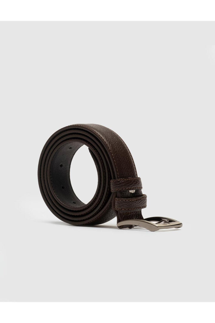 Cabani Shoes Ceinture classique en cuir véritable marron pour homme - Marron