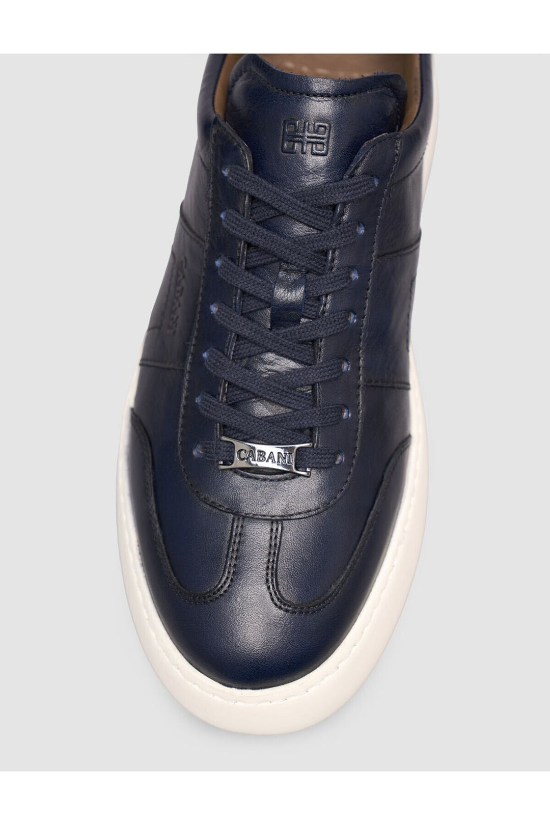 Cabani Shoes Rivavin %100 Cuir Baskets Homme à Lacets Bleu marine - Multicolore