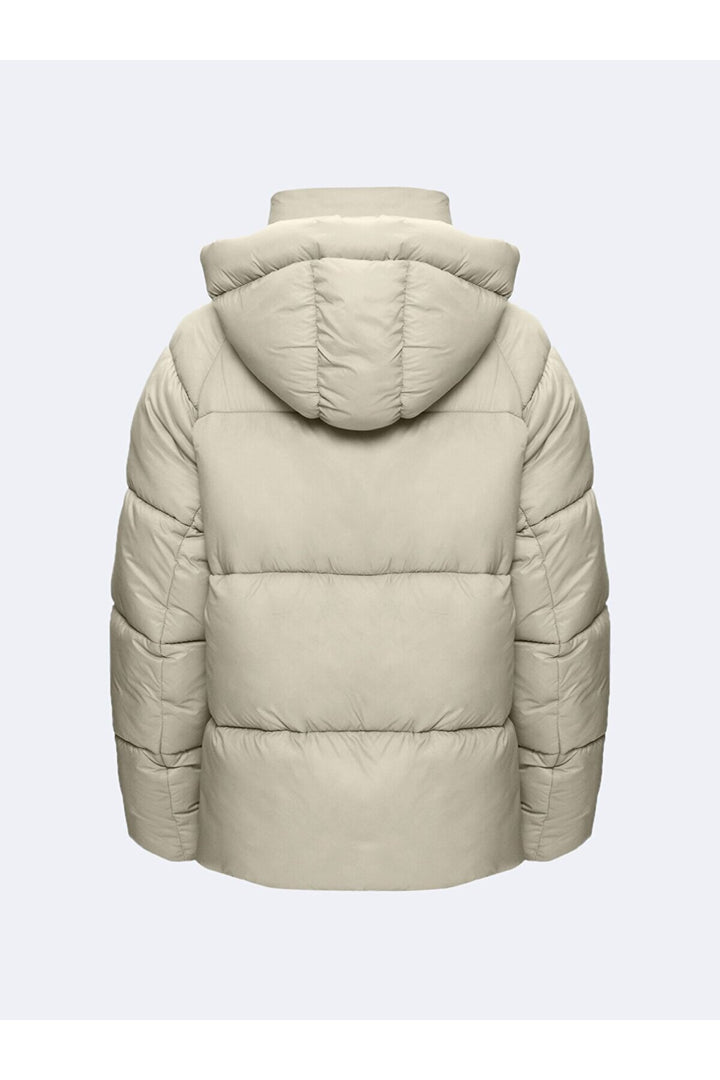 LTB Manteau gonflable beige zippé à capuche