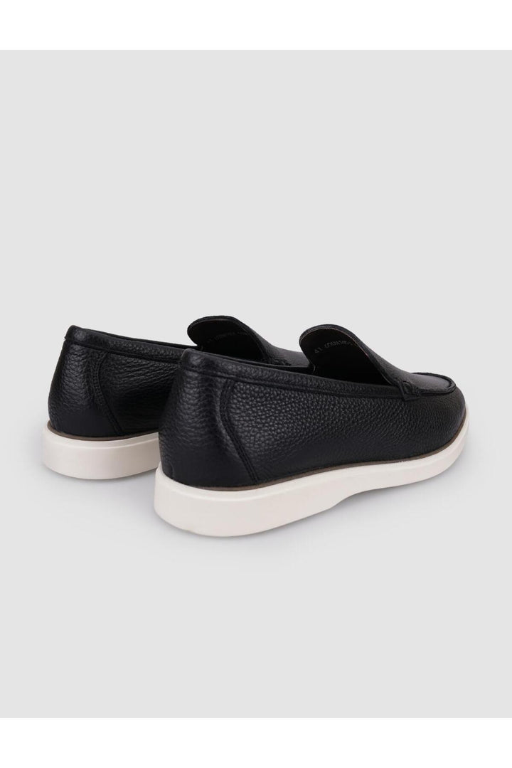 Cabani Shoes Mocassin homme en cuir véritable noir - Multicolore