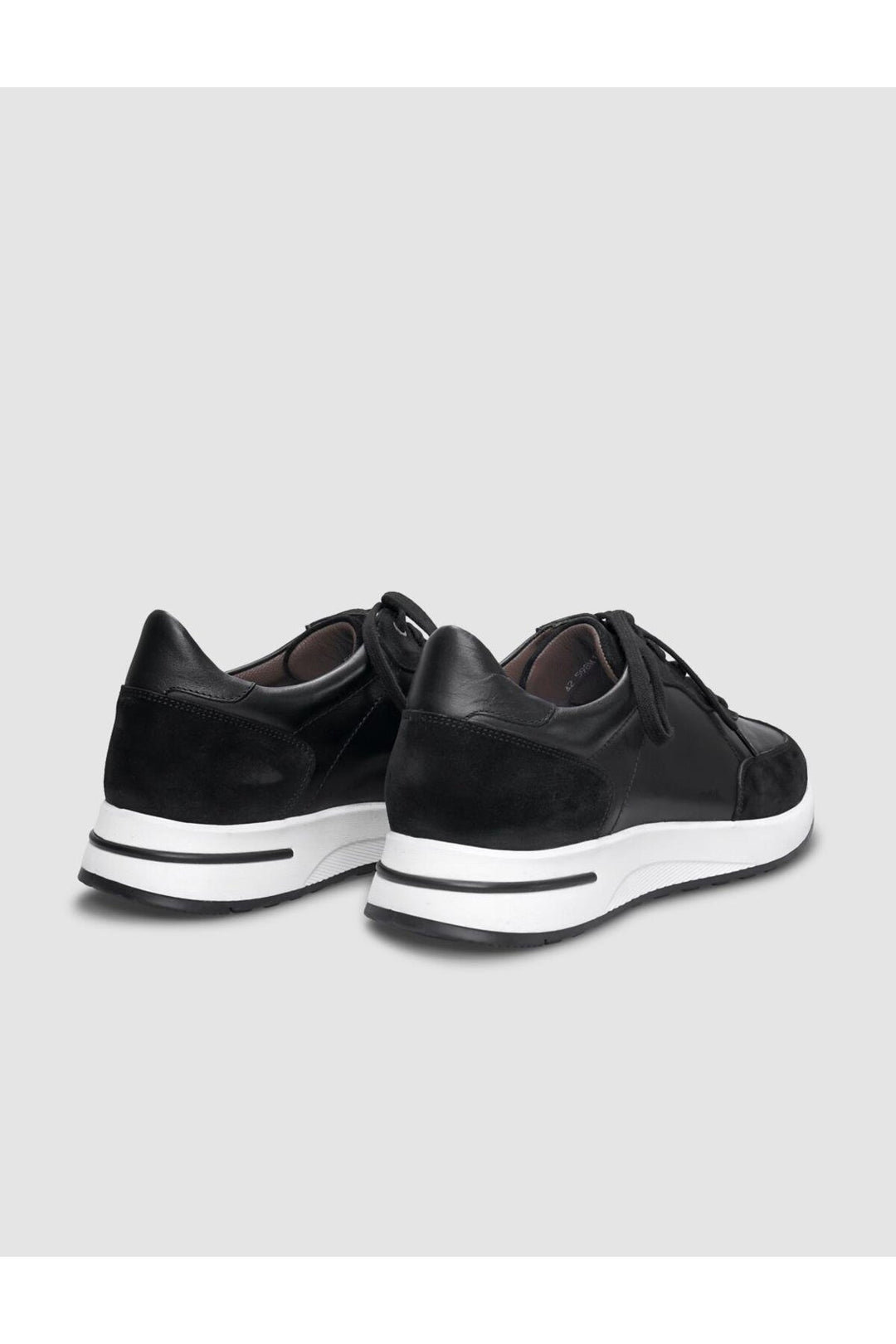 Cabani Shoes Chaussures de sport pour hommes en cuir véritable noires à lacets - Noir