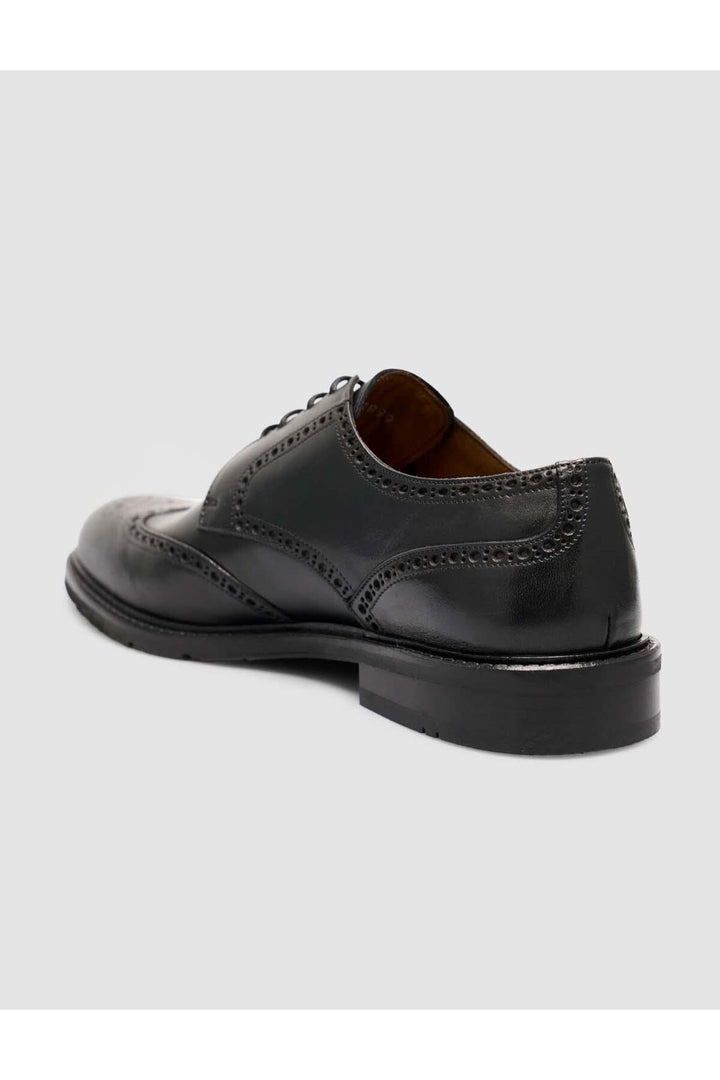 Cabani Shoes %100 Cuir véritable chaussure classique pour homme en cuir noir avec motifs - Noir