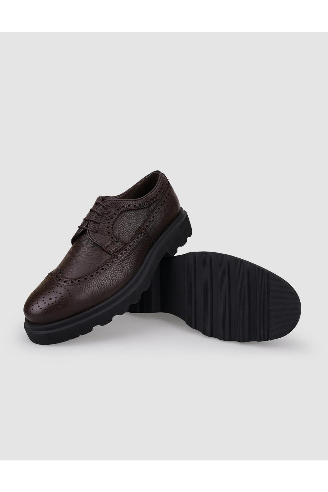 Cabani Shoes Chaussures de ville pour hommes en cuir véritable 100 % marron à lacets - Marron