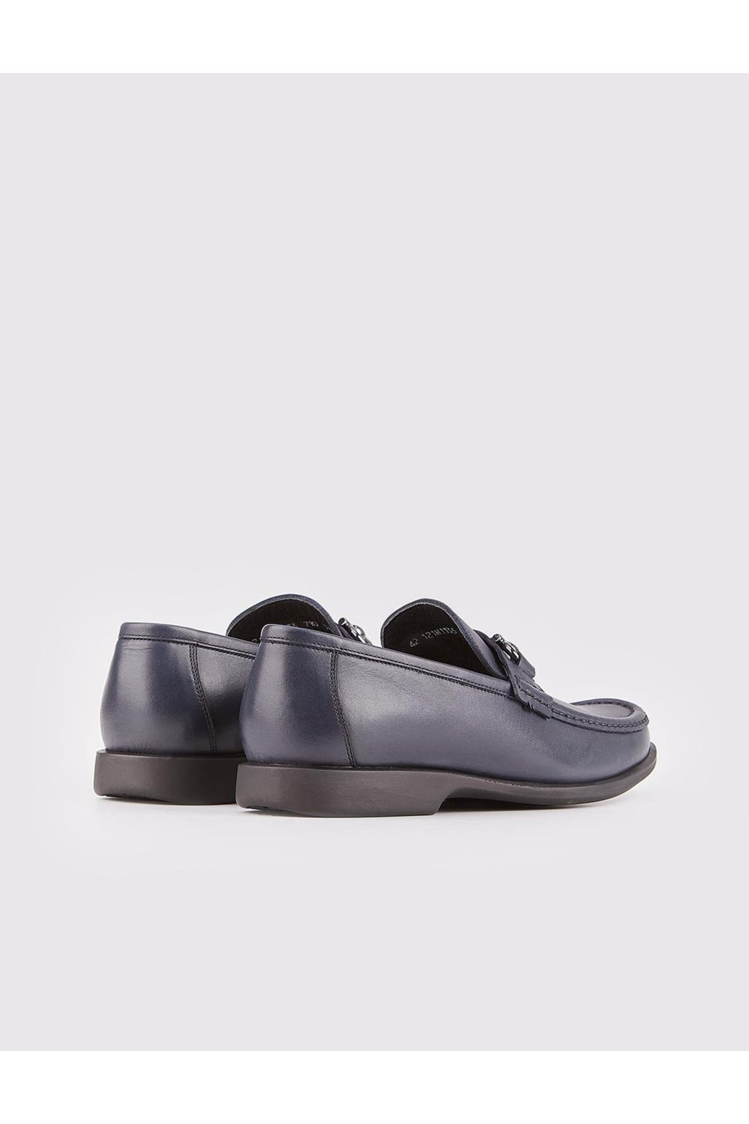 Cabani Shoes Chaussures pour hommes en cuir véritable bleu marine avec accessoire de boucle. - Bleu marine