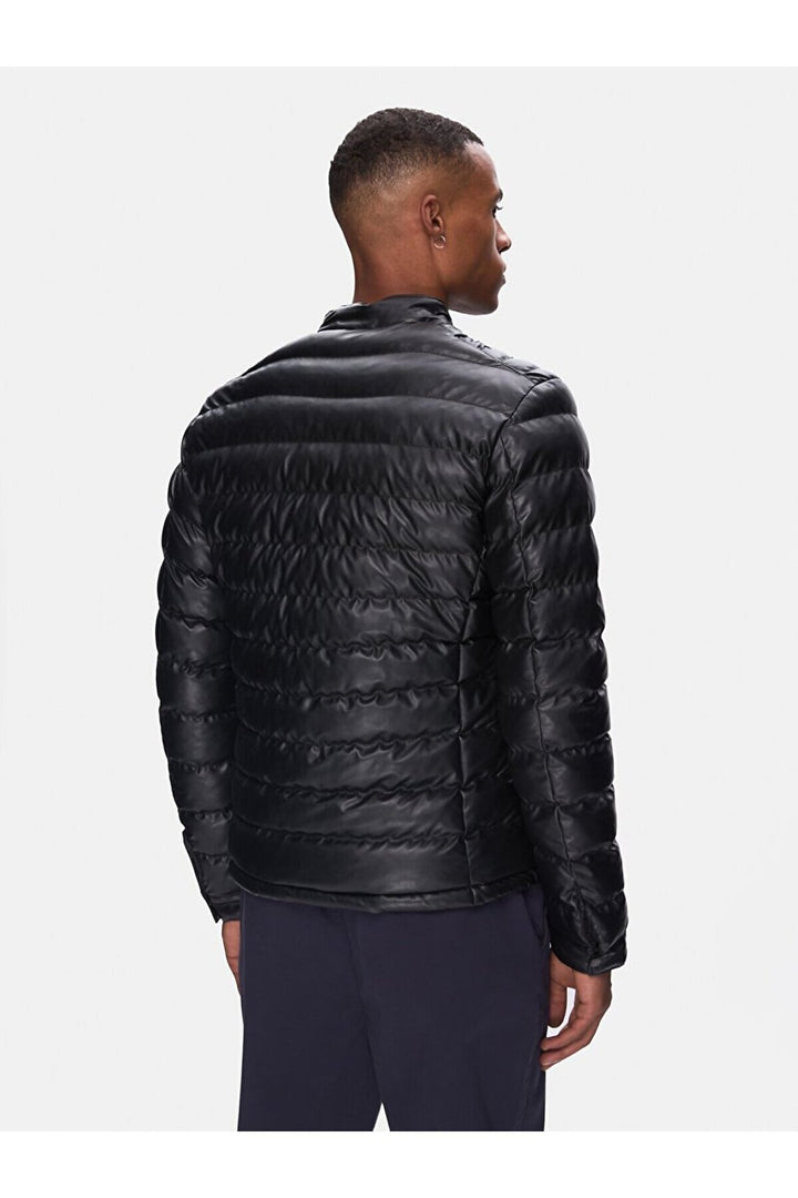 LTB Veste noire basique matelassée à manches longues - si̇yah_3986