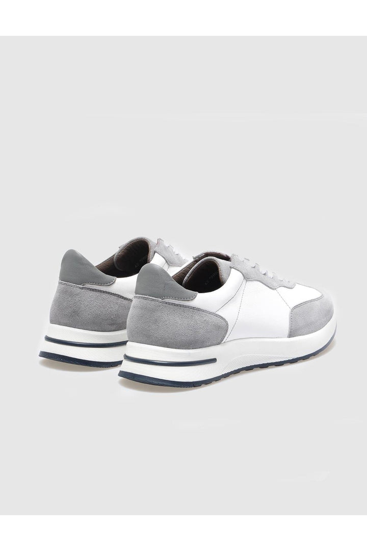 Cabani Shoes Chaussures de sport pour hommes en cuir véritable gris - Gris