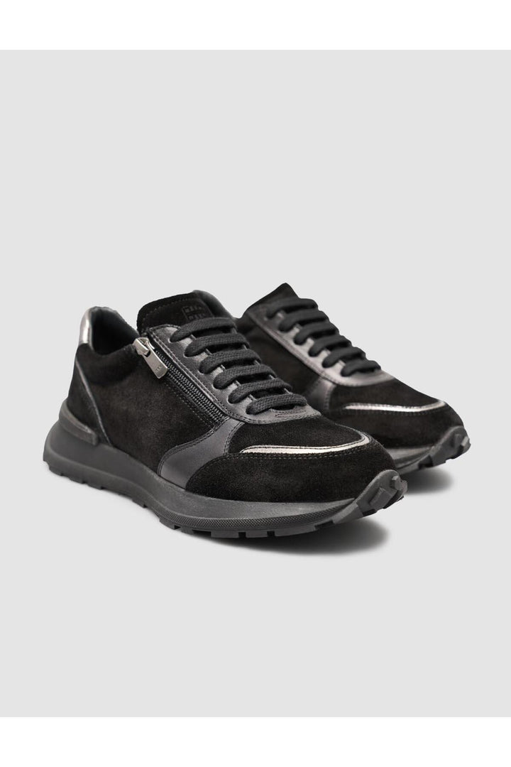 Cabani Shoes Vadano MonaMae %100 Cuir Suédé Noir Femme Sneaker - Multicolore