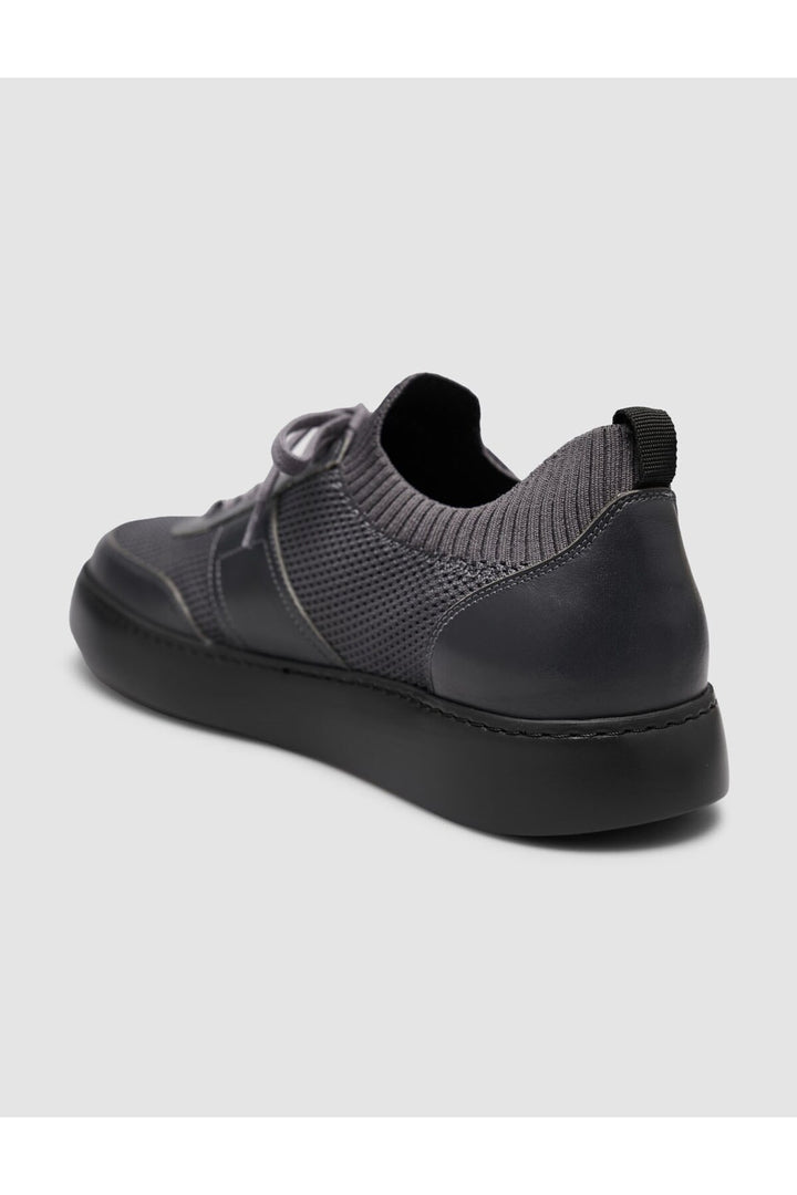 Cabani Shoes Chaussures de sport grises pour hommes avec détails en tricot. - Gris