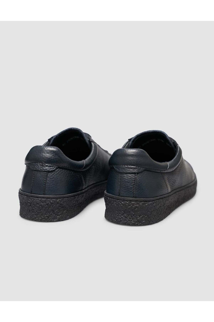 Cabani Shoes Chaussures de sport pour hommes en cuir véritable bleu marine à lacets avec semelle en caoutchouc. - Bleu marine