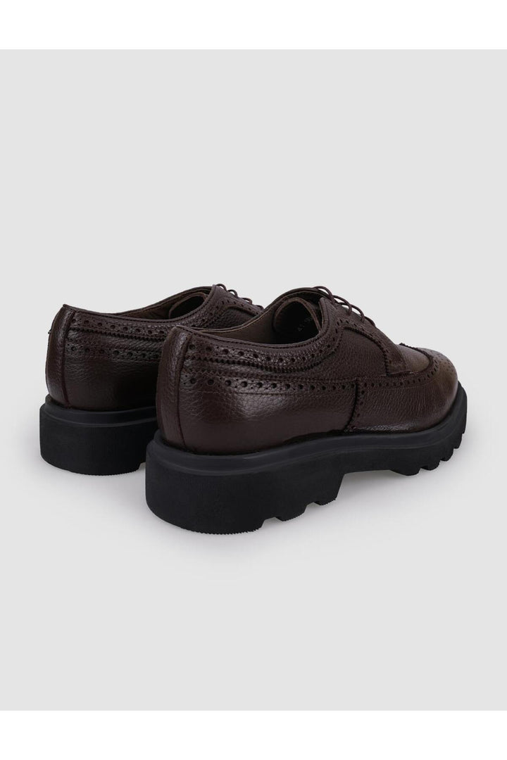 Cabani Shoes Chaussures de ville pour hommes en cuir véritable 100 % marron à lacets - Marron