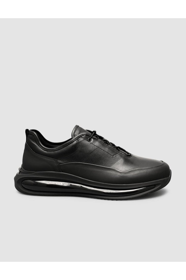 Cabani Shoes %100 Cuir véritable Noir Chaussures de sport pour hommes à lacets - Noir