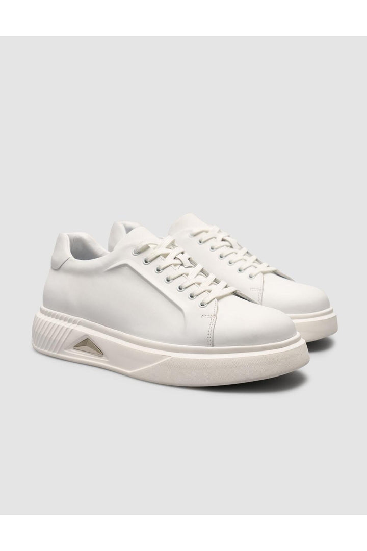 Cabani Shoes %100 Cuir Nubuck Blanc Baskets Homme - Blanc