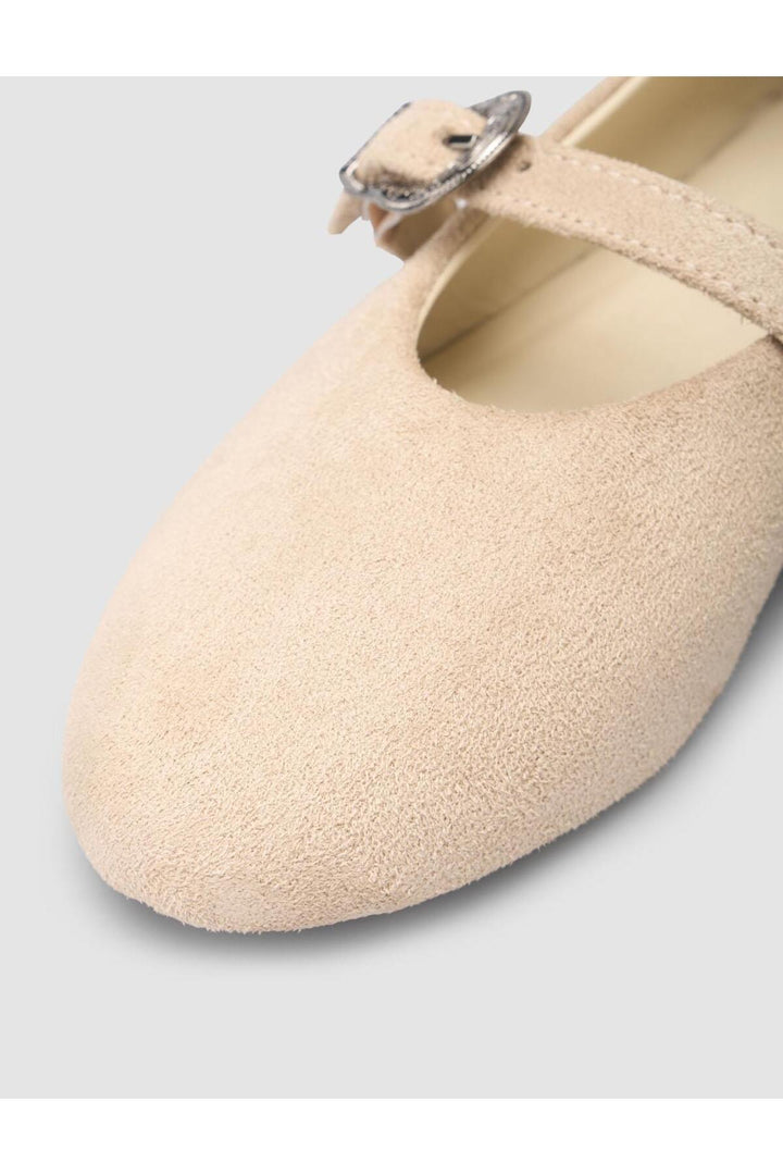 Cabani Shoes Ballerines femmes beige avec détail de boucle en suède Saros - Beige