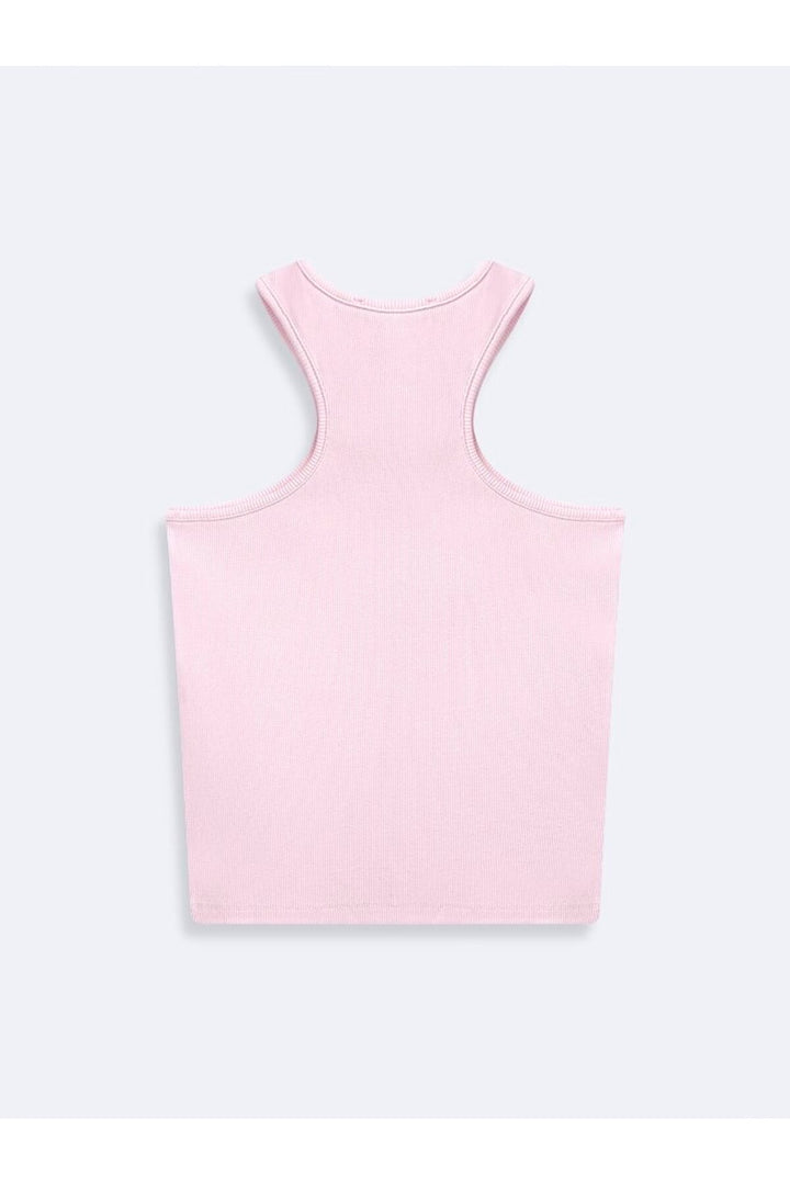 LTB Singlet basique rose côtelé sans manches