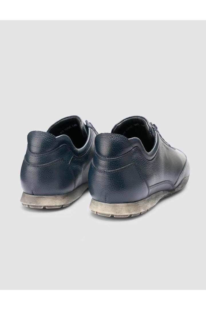 Cabani Shoes Chaussures de ville pour hommes en cuir véritable 100% bleu marine à lacets - Bleu marine