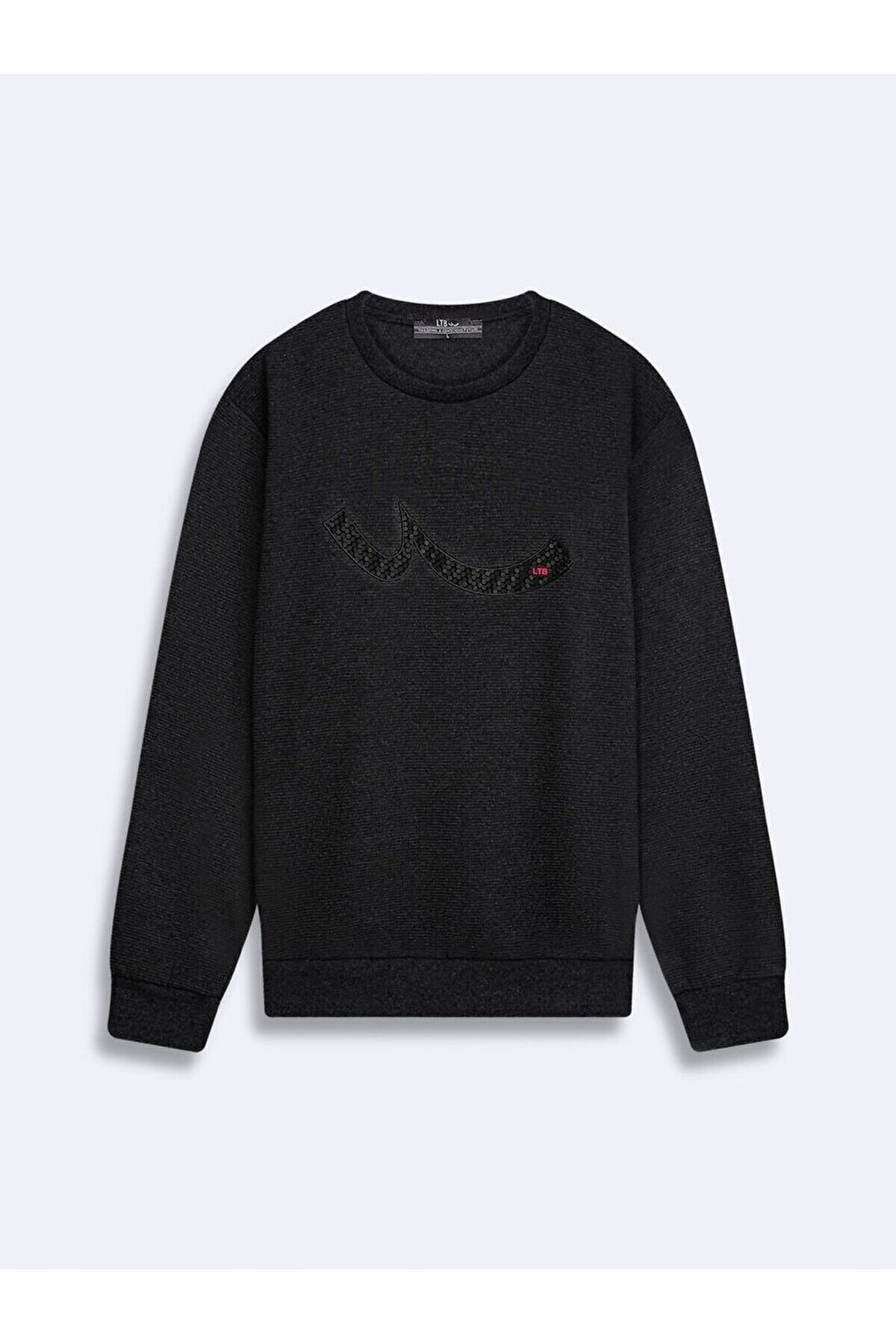 LTB Sweat-shirt anthracite à manches longues avec encolure en O