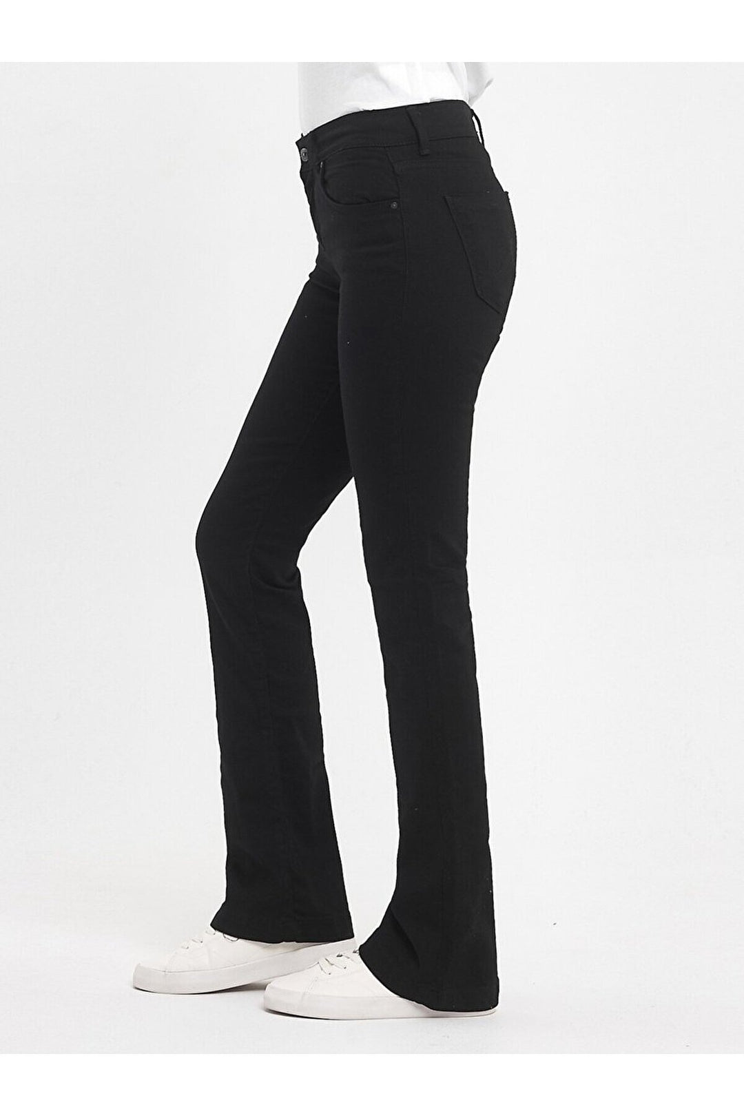 LTB Pantalon en jean taille moyenne à jambes évasées Fallon - Noir