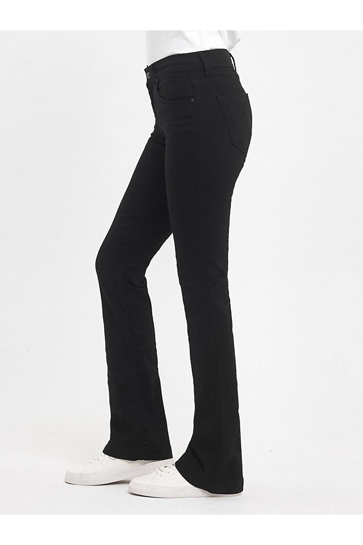 LTB Pantalon en jean taille moyenne à jambes évasées Fallon - Noir