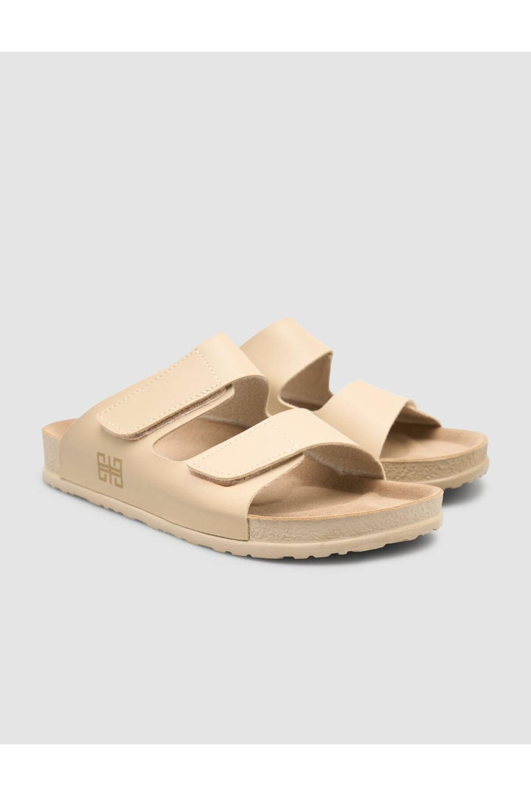 Cabani Shoes Sandales beige à scratch pour femme - Multicolore