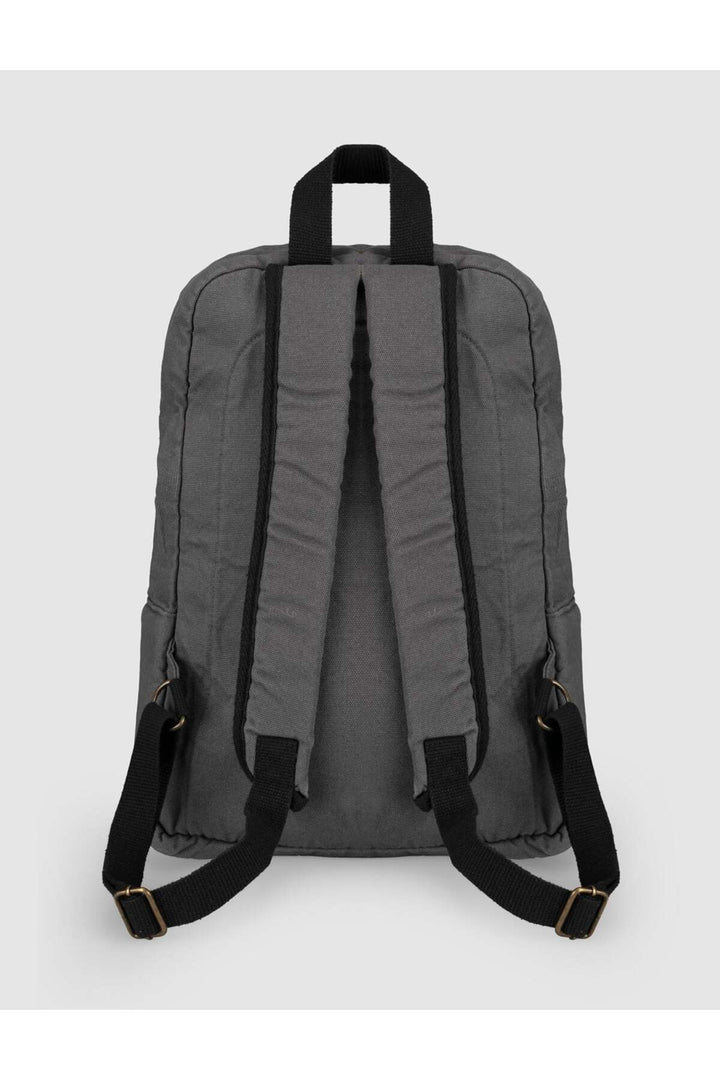 Cabani Shoes Sac à dos unisexe en lin imprimé vintage anthracite - Gris